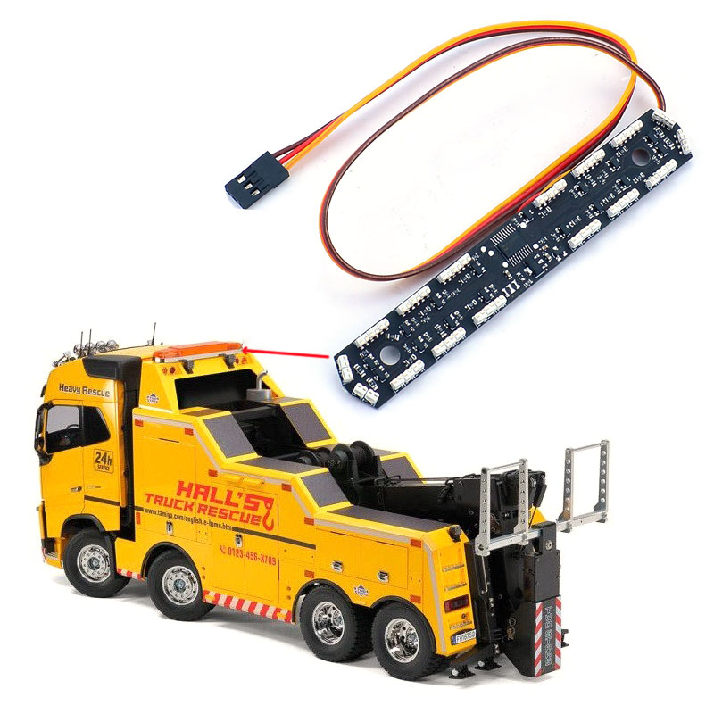 Model Kit F16 - หลังคาไฟเตือน LED วิศวกรรมไฟสําหรับ 1/14 Tamiya RC