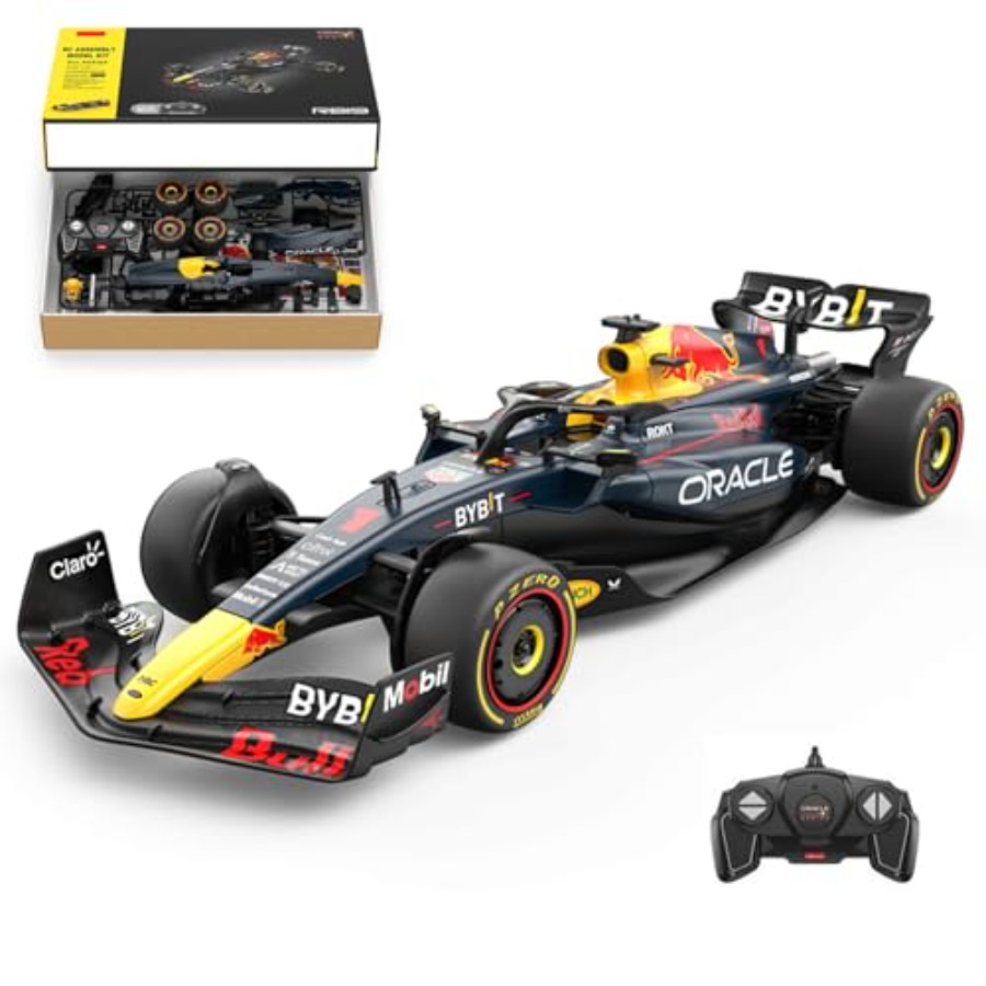 Model Kit F16 - ชุดรถบังคับ F1 สำหรับการแข่งรถ, ผลิตจากพลาสติก ABS, สีฟ้า,