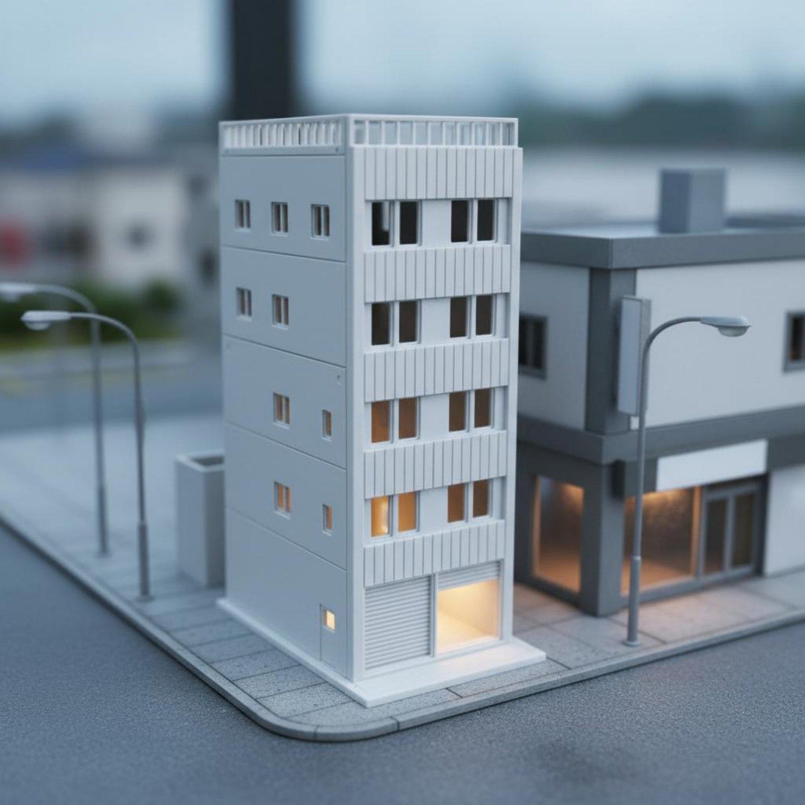 Model Kit Plastic - ชุดประกอบบ้านจิ๋วสไตล์ญี่ปุ่น สำหรับงานสถาปัตยกรรมและฉากจำลองถนน